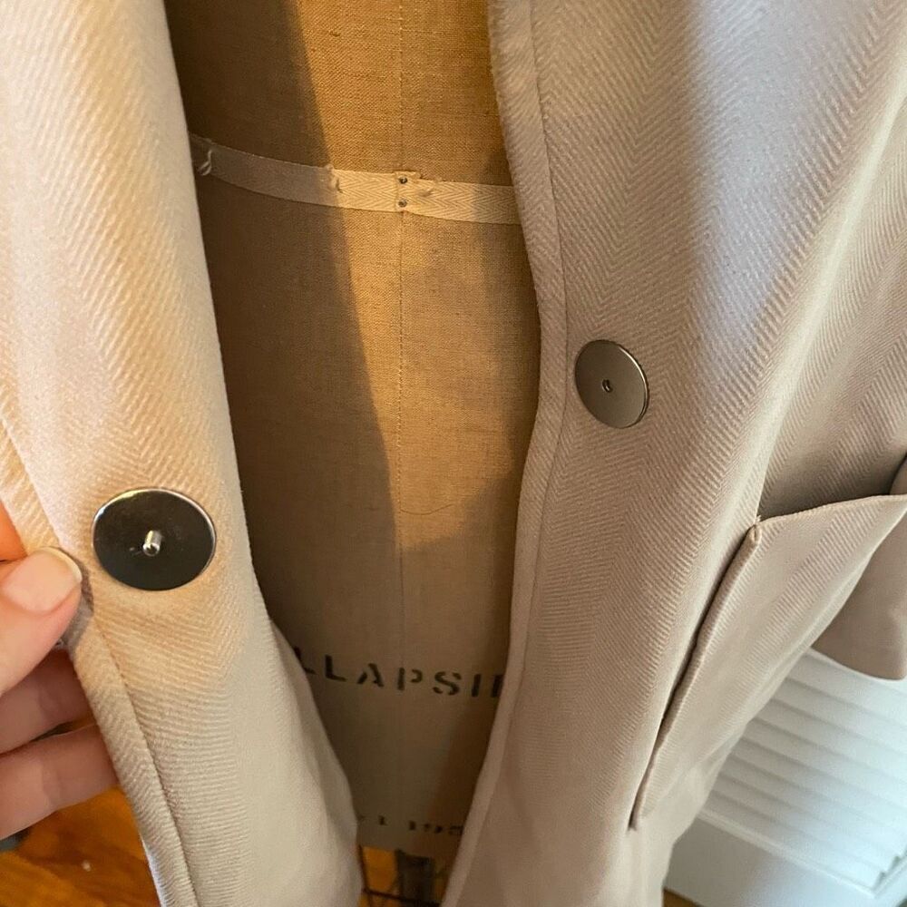ZARA | tan/cream long coat M - Picture 9 of 11